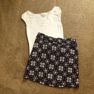 Ann Taylor Loft embroidered skirt and top